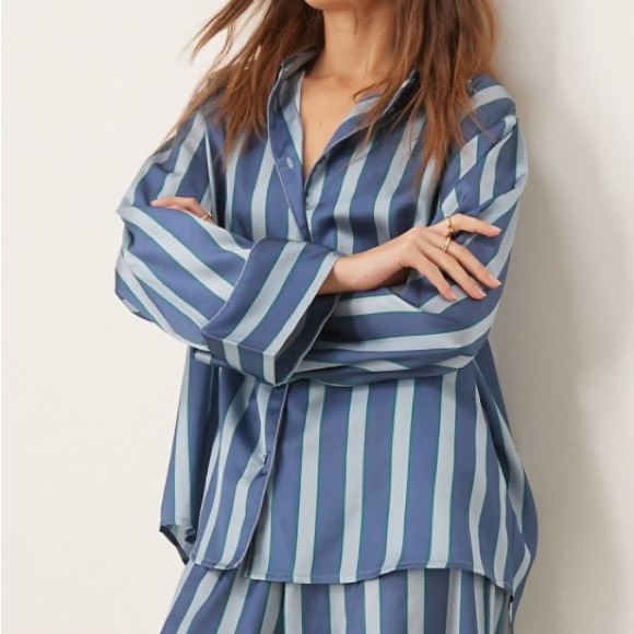 ASOS oversized striped pajama top - Picture 1 of 7